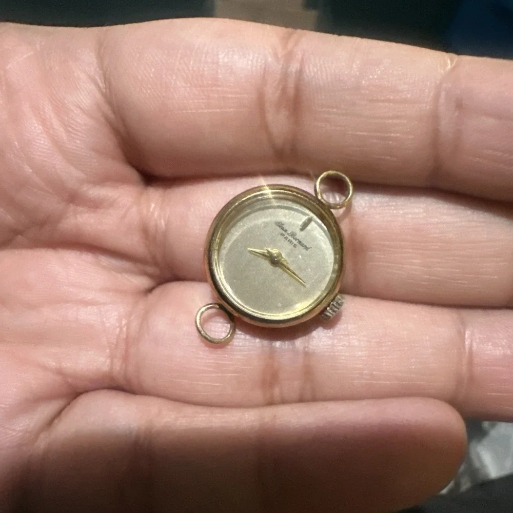Working Jean Bernard Dial Ladies Wrist Watch - Manual Winding Gold Tone 18mm Run